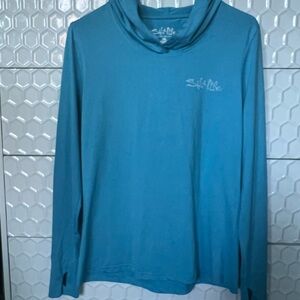 Salt Life Teal Cowl Neck Long Sleeve Shirt